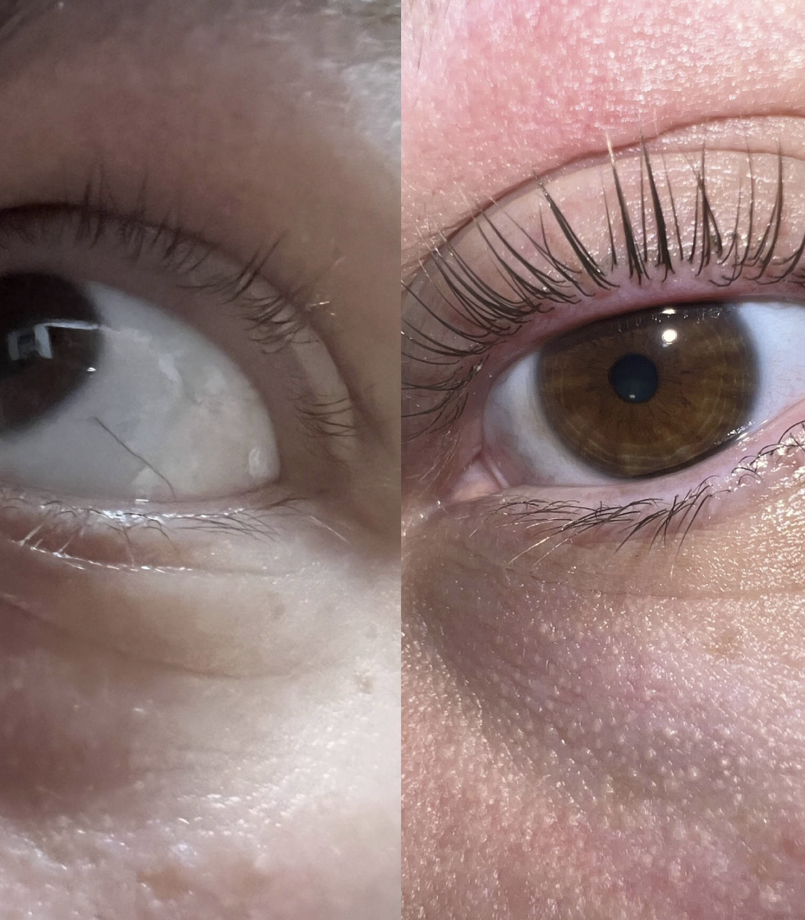 Lashlifting Vorher-Nachher